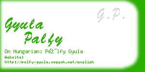 gyula palfy business card